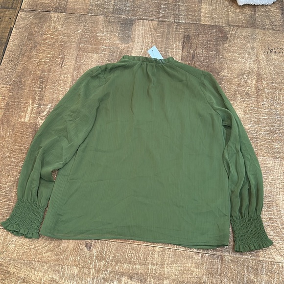 Loft XXS Petite green blouse with buttons - Picture 3 of 3